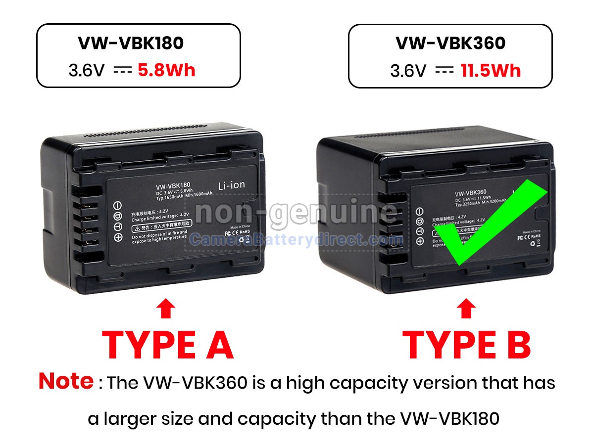 Rechargeable Battery for Panasonic VBK360