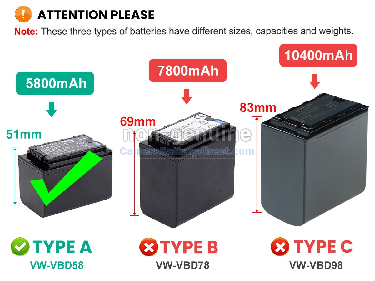 Rechargeable Battery for Panasonic HC-MDH2