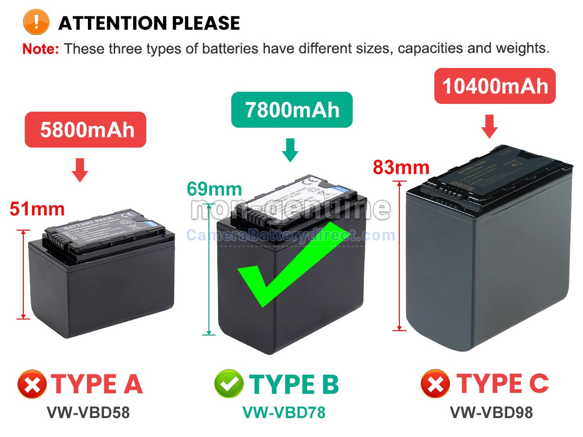Rechargeable Battery for Panasonic HC-MDH2
