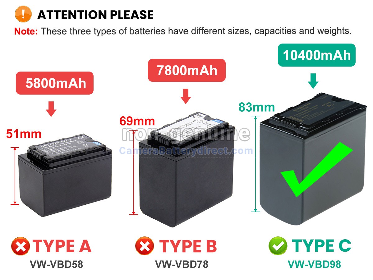 Rechargeable Battery for Panasonic HC-MDH2