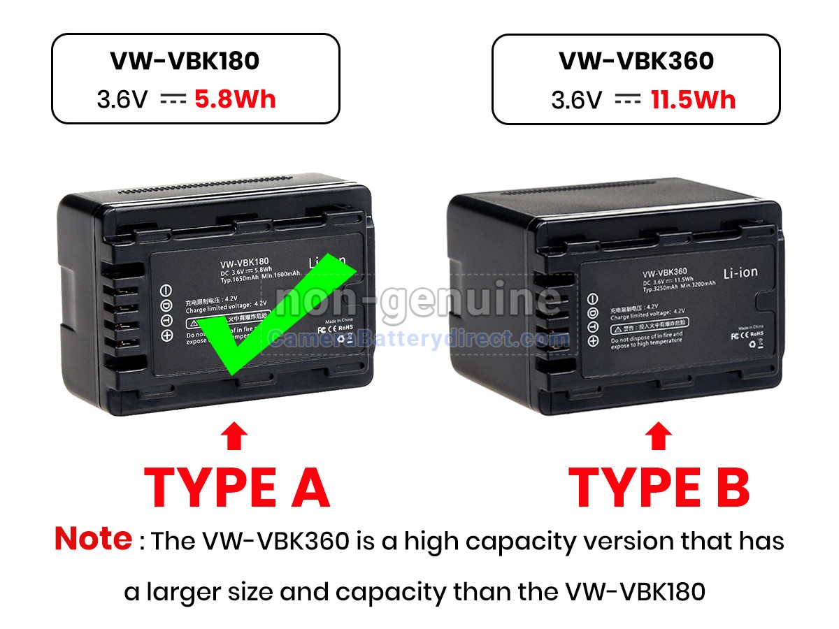 Rechargeable Battery for Panasonic VBK360